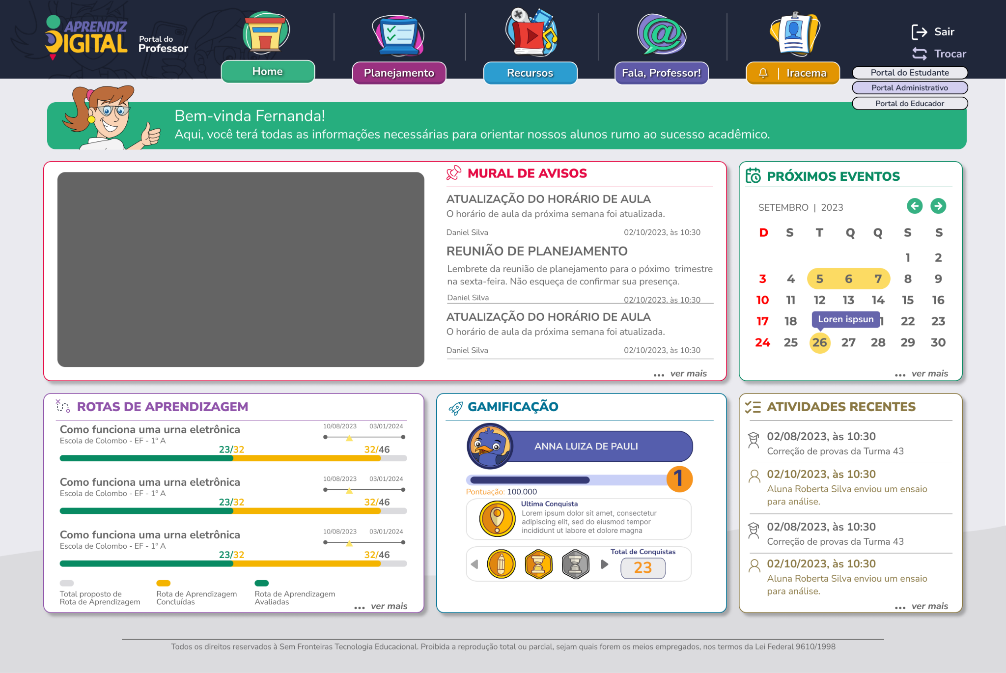 Dashboard da Zabran antes do redesign