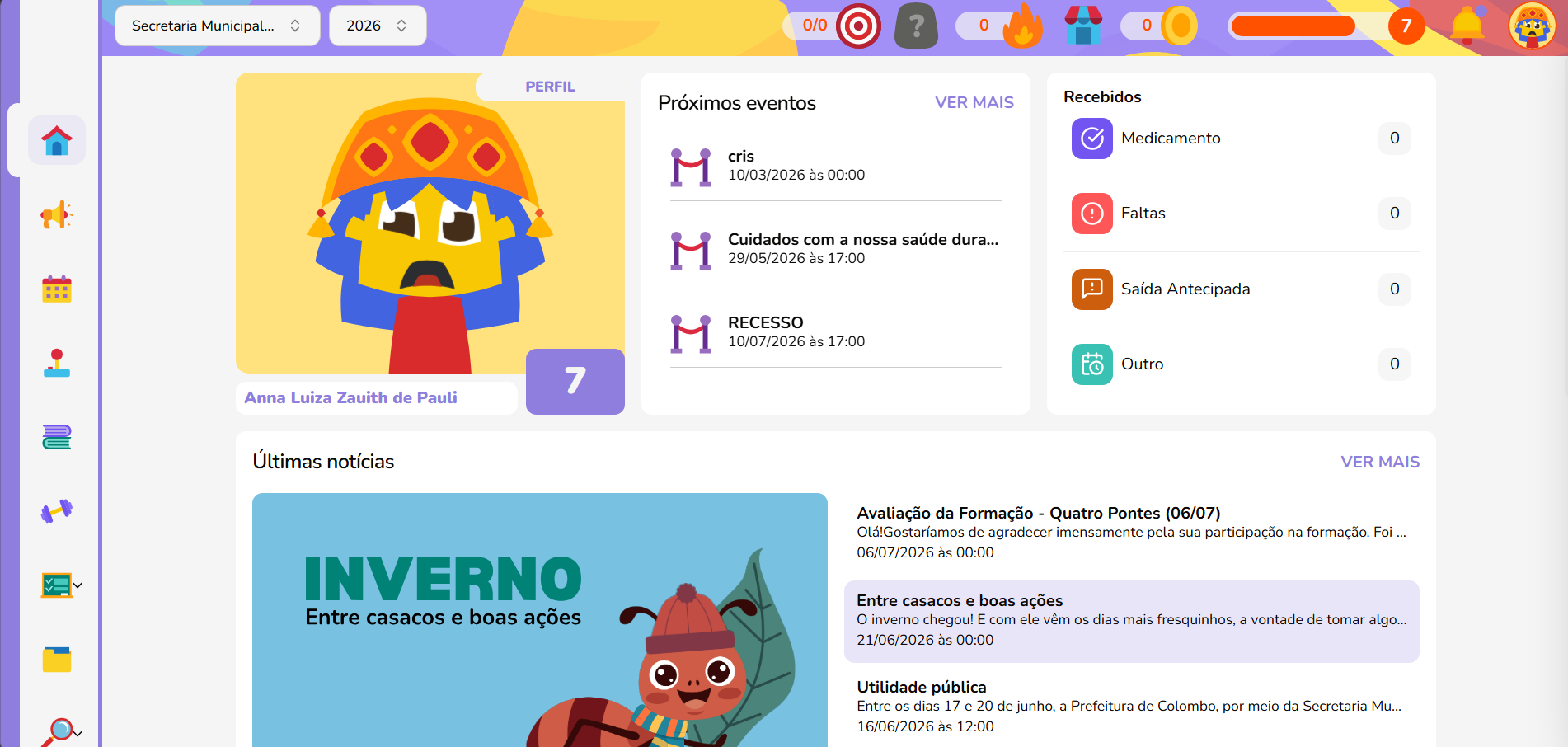 Dashboard claro da Zabran redesenhado por Anna Luiza
